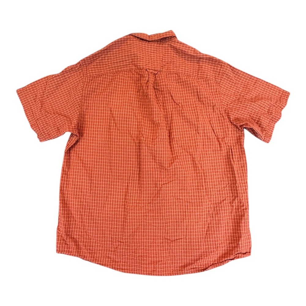 Columbia Shirt Mens XXL Orange Grid Plaid Short Sleeve Cotton Fishing Outdoor - Picture 10 of 11